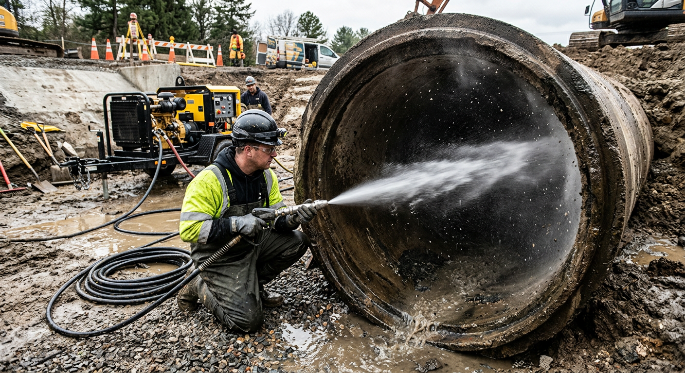 Hydrocurage haute pression pour débouchage de canalisation à Clamart